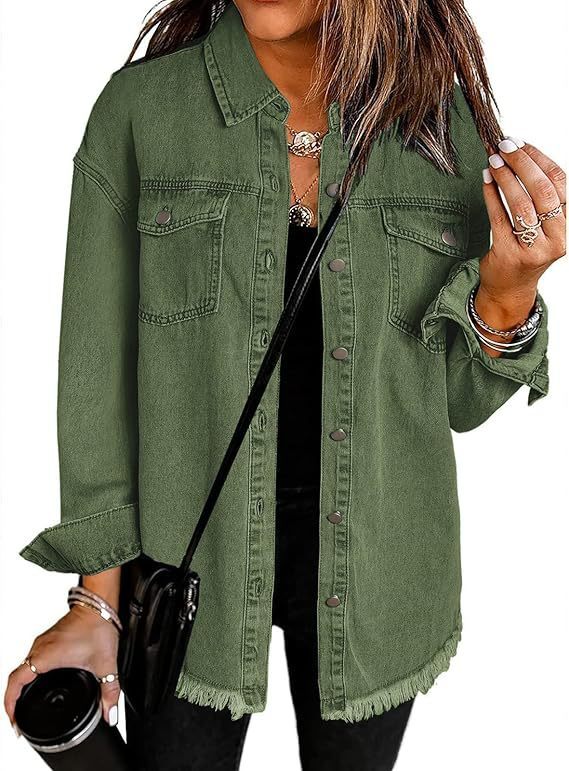 Veste en jean à boutons pour femme tendance