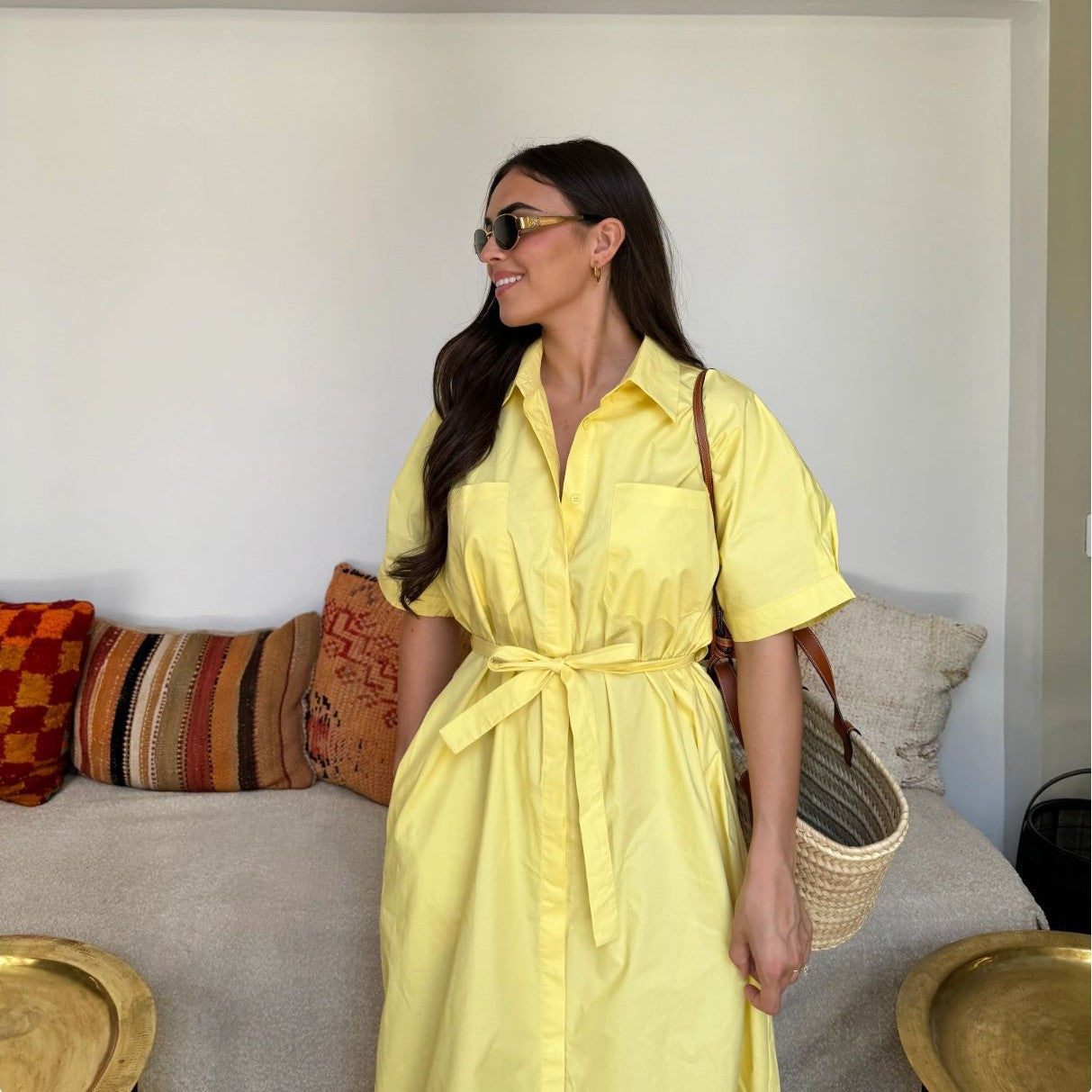Robe longue ceinturée tendance pour femme