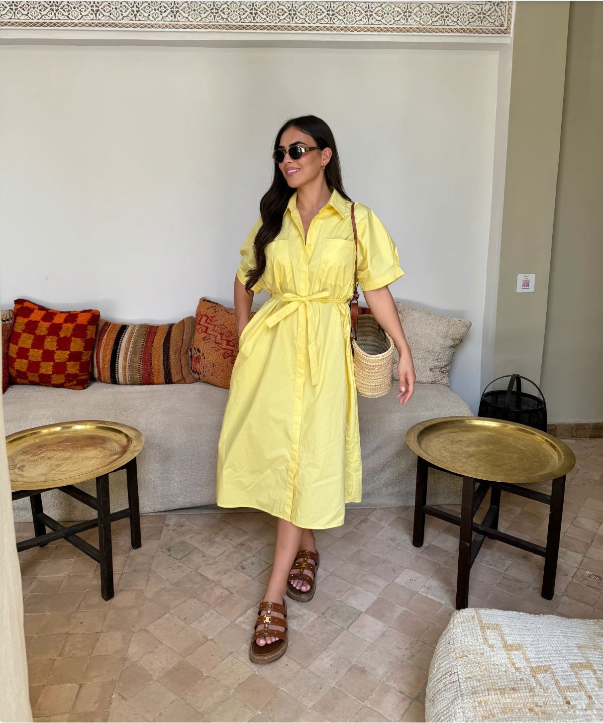 Robe longue ceinturée tendance pour femme