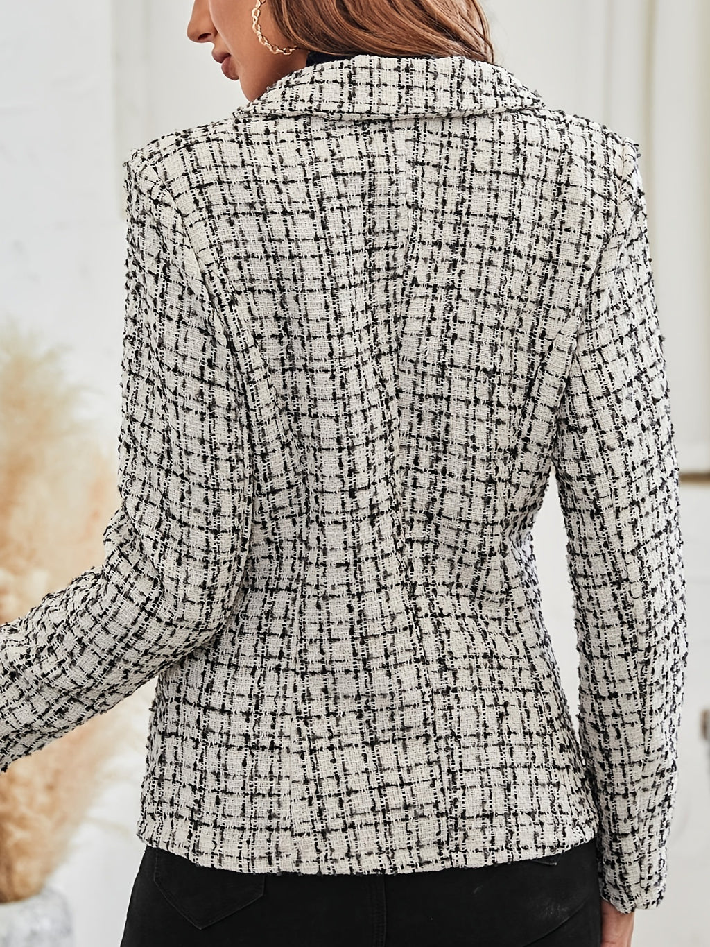 Blazer élégant à carreaux pour femme