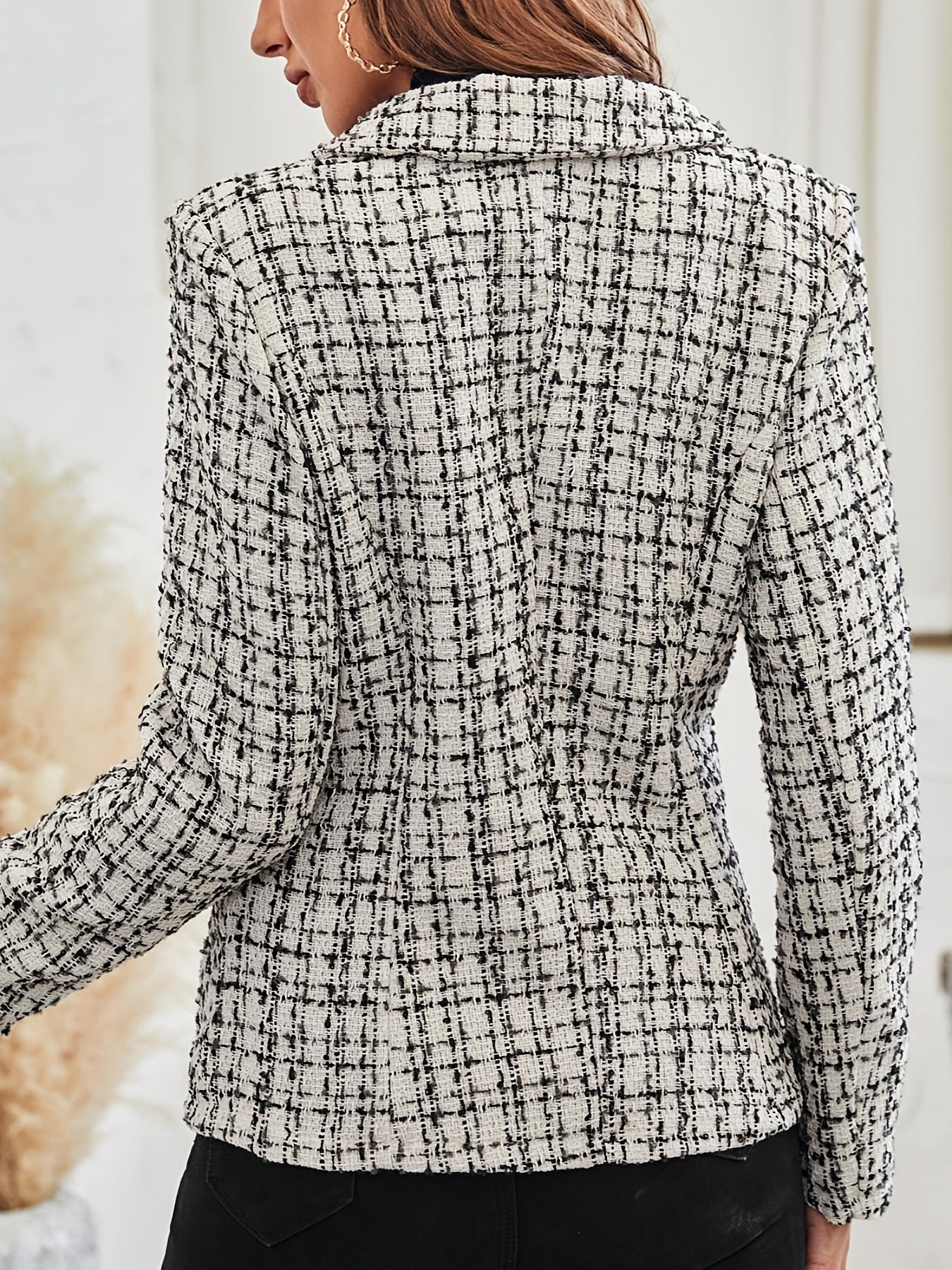 Blazer élégant à carreaux pour femme