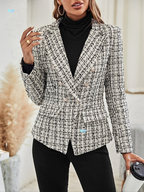 Blazer élégant à carreaux pour femme